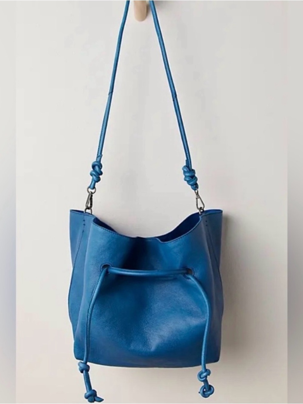 Free people blue leather Head Over Heels Tote - Picture 1 of 4